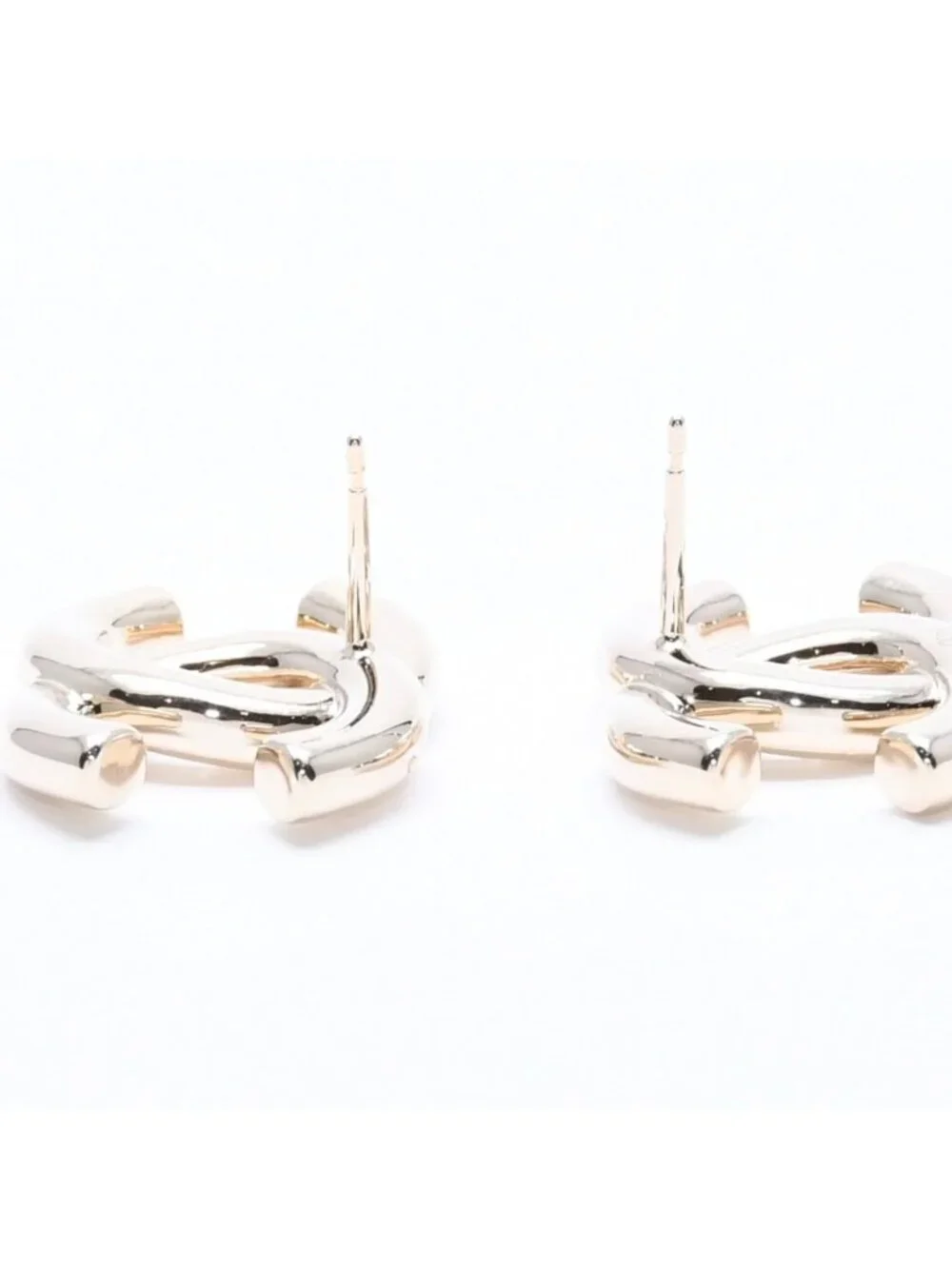 Chanel Earrings CC Logo Light Gold 25